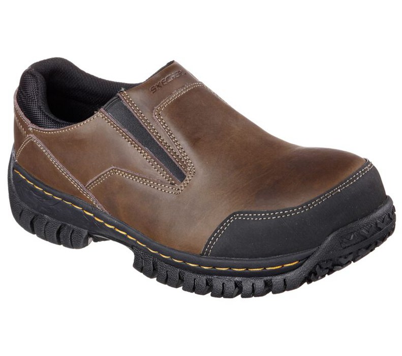 Skechers Relaxed Fit: Hartan St - Mens Work Boots Dark Brown [AU-KB4036]